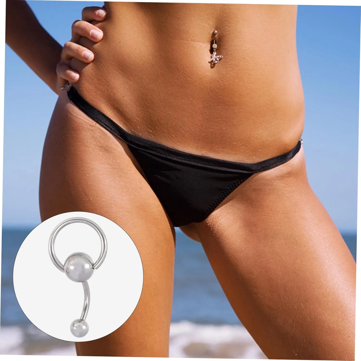 CLISPEED Navel Nail Bellybutton Cute Belly Button Hoop Belly Button Metal Navel Rings Belly Decoration Belly