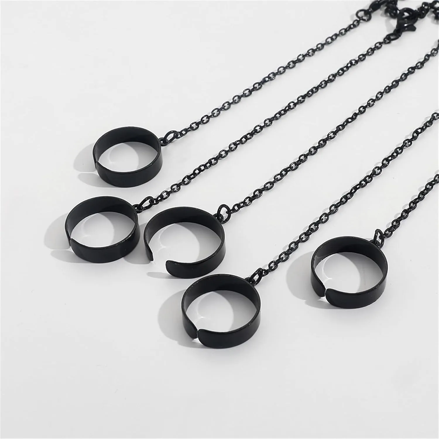 coadipress Punk Chain Open Cuff Finger Rings for Men Women Adjustable Hip Hop Vintage Gothic Stackable Statement Knuckle Ring Link Multiple Chain Ring Party Jewelry