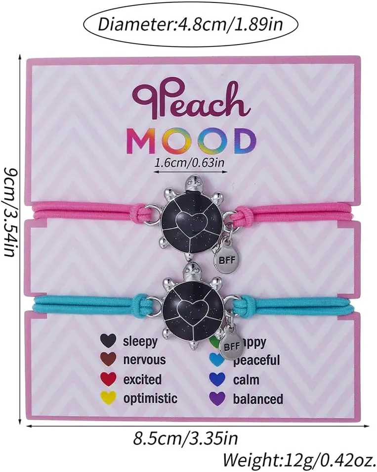 COLORFUL BLING Dinosaur Frog Turtle Dragon Color Changing Mood Bracelet Set for Women Emotion Feeling Temperature Sensing Wrap Bracelet with Card Friendship Jewelry