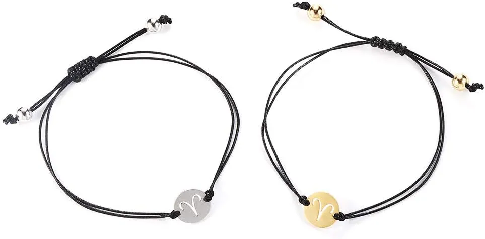 COLORFUL BLING Horoscope Zodiac Bracelet 12 Constellation Sign Bracelet for Women Astrology 14k Gold Plated Bracelet Anklet Friendship Couple Jewelry with Message Card