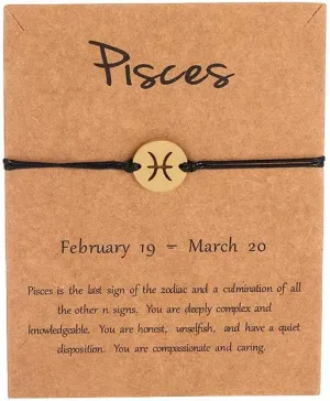 COLORFUL BLING Horoscope Zodiac Bracelet 12 Constellation Sign Bracelet for Women Astrology 14k Gold Plated Bracelet Anklet Friendship Couple Jewelry with Message Card