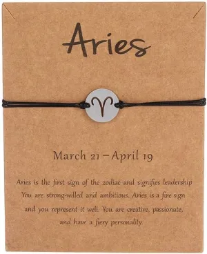 COLORFUL BLING Horoscope Zodiac Bracelet 12 Constellation Sign Bracelet for Women Astrology 14k Gold Plated Bracelet Anklet Friendship Couple Jewelry with Message Card