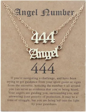 COLORFUL BLING Number Pendant Necklace Layered Silver Gold Chain Y Necklace Meaningful Wish Card 000 1111 111 222 333 444 555 666 777 888 999 Numerology Lucky Jewelry for Women
