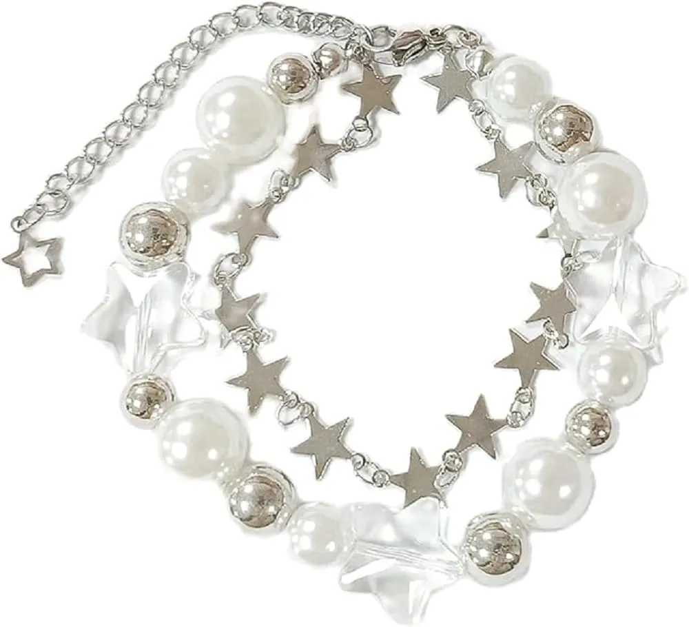 COLORFUL BLING Y2k Bracelets Grunge Star Accessories Y2k Aesthetic Bracelet for Women Punk Jewelry Gift