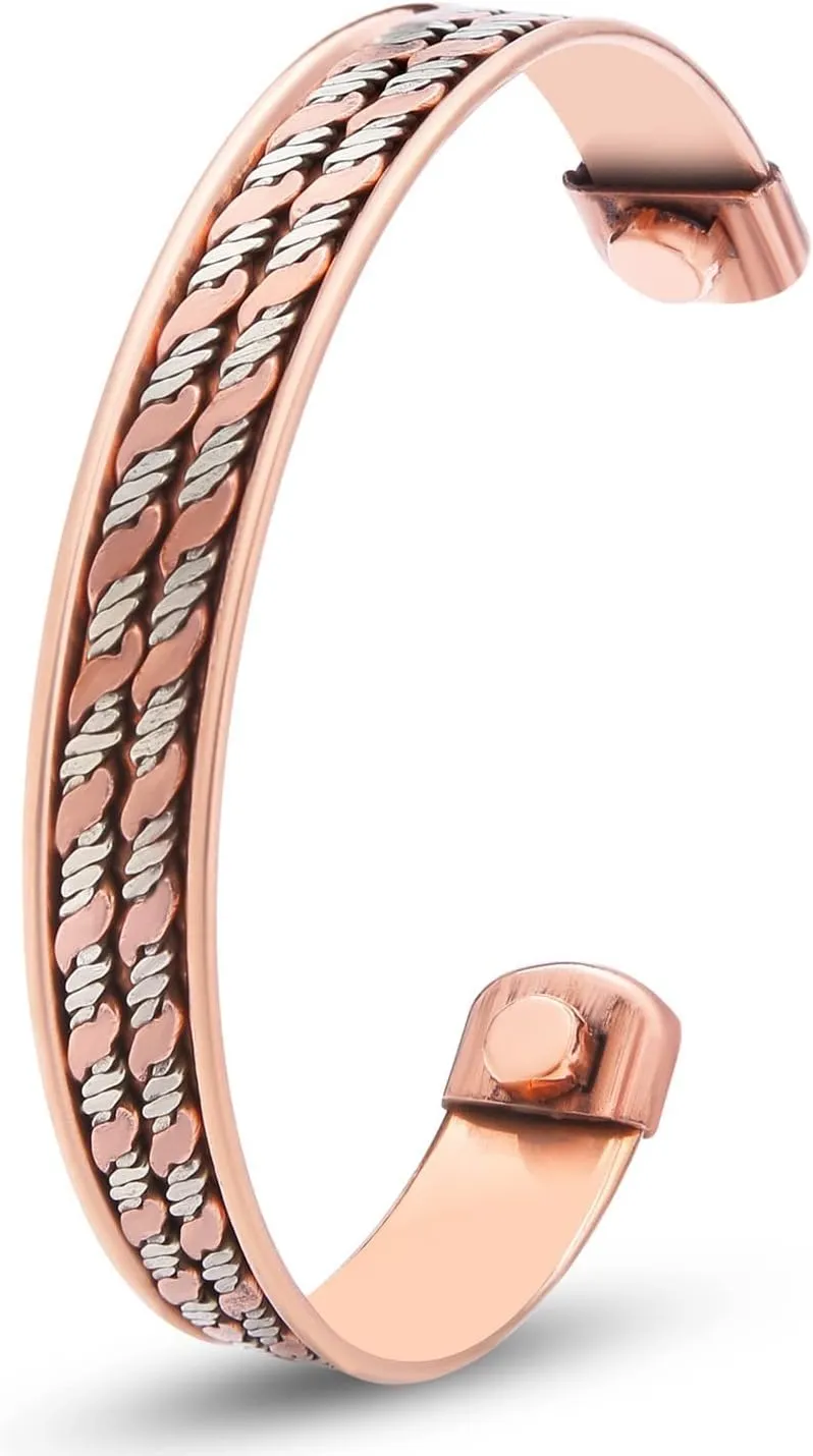 Copper Bracelets- for Men and Women| Set of 3 with Gift Bag |Handmade 100% Copper
