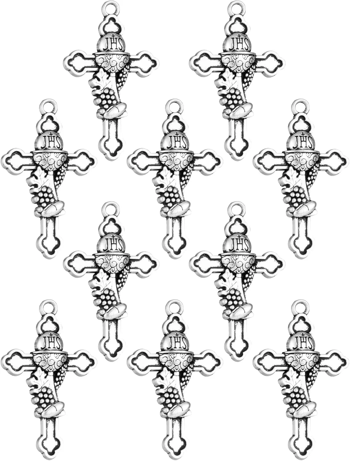 COTTVOTT Eastern Orthodox Cross Pendant/Catholic Jesus Christ INRI Cross Crucifix Pendant/Celtic Cross Pendant Charm for Rosary Necklace DIY Jewelry Making Parts