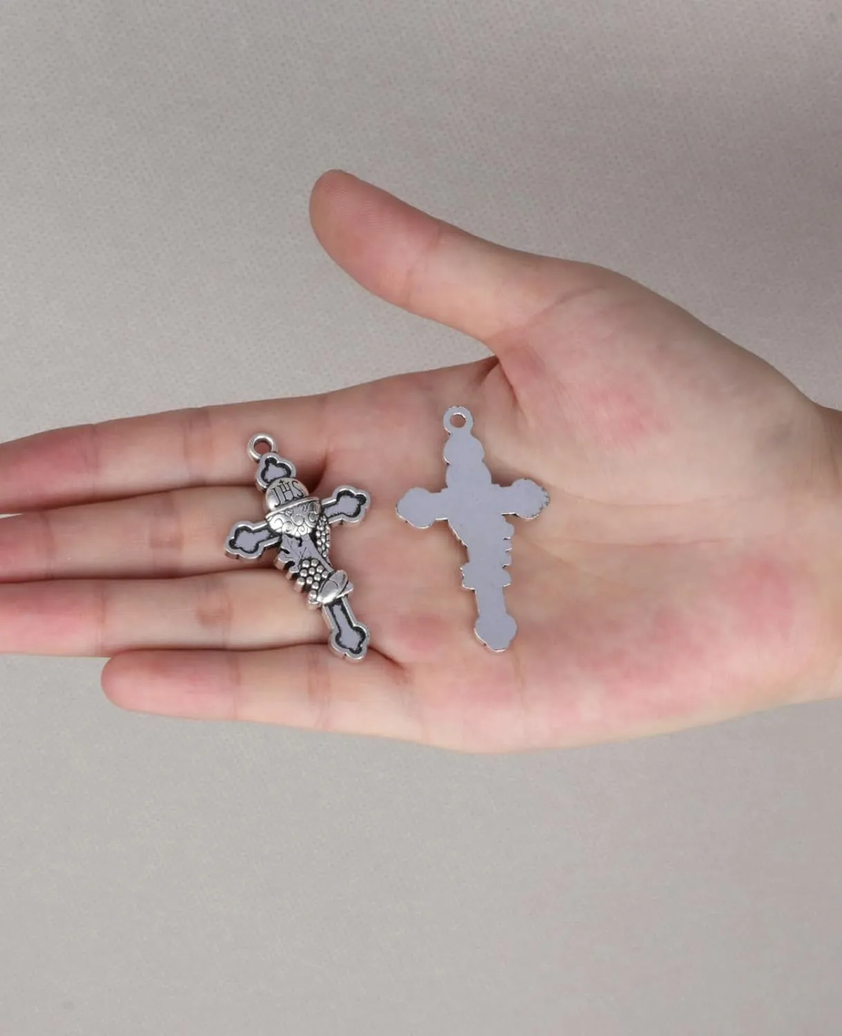 COTTVOTT Eastern Orthodox Cross Pendant/Catholic Jesus Christ INRI Cross Crucifix Pendant/Celtic Cross Pendant Charm for Rosary Necklace DIY Jewelry Making Parts