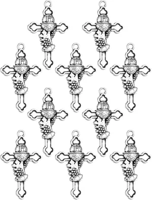 COTTVOTT Eastern Orthodox Cross Pendant/Catholic Jesus Christ INRI Cross Crucifix Pendant/Celtic Cross Pendant Charm for Rosary Necklace DIY Jewelry Making Parts