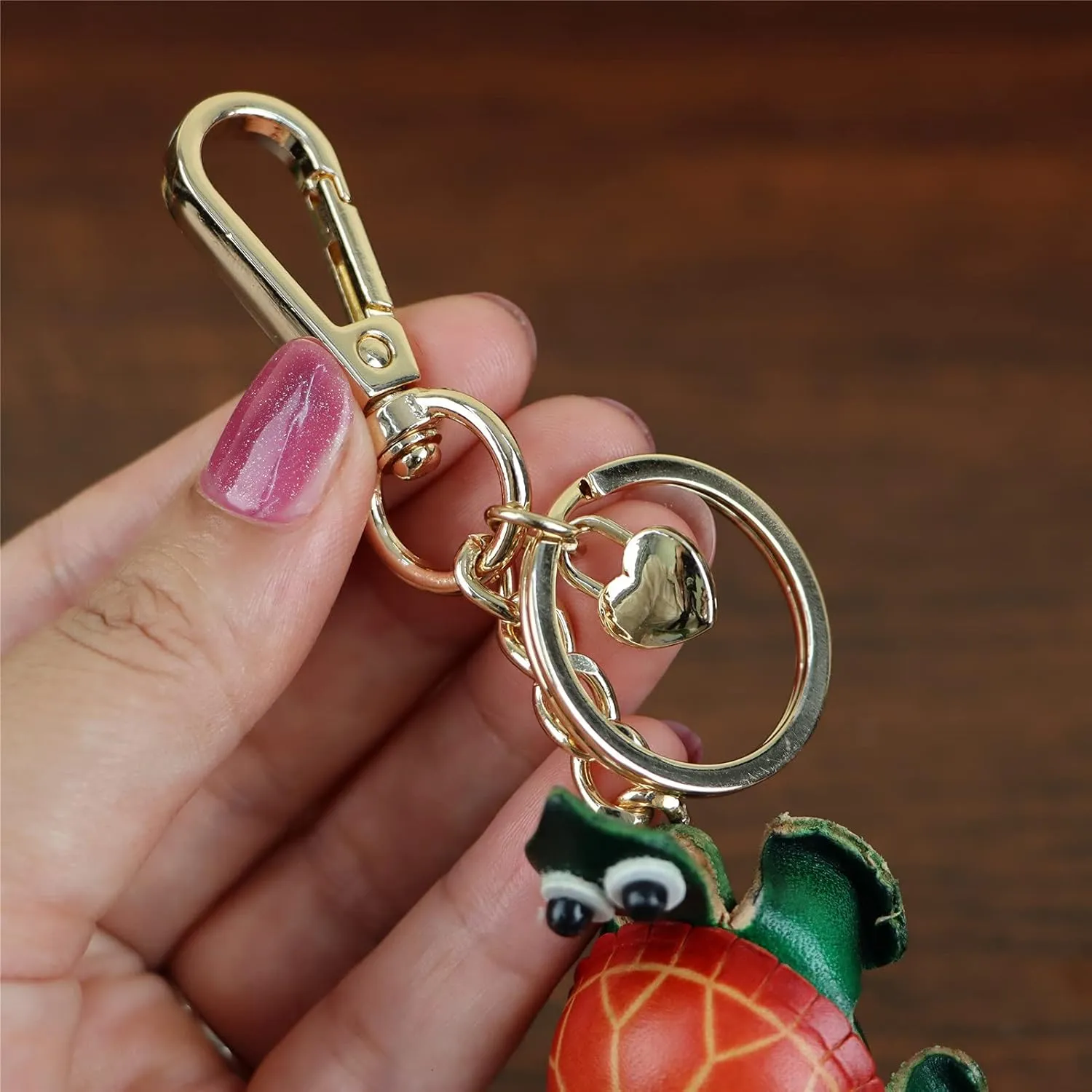 Cowhide Handmade Small Tortoise Keychain Male Cute Small Gift Girl Backpack Pendant