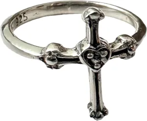 Cross Band Ring Cross Ring 925 Sterling Silver, Faith Cross Ring For Women, Religious Dainty Cross