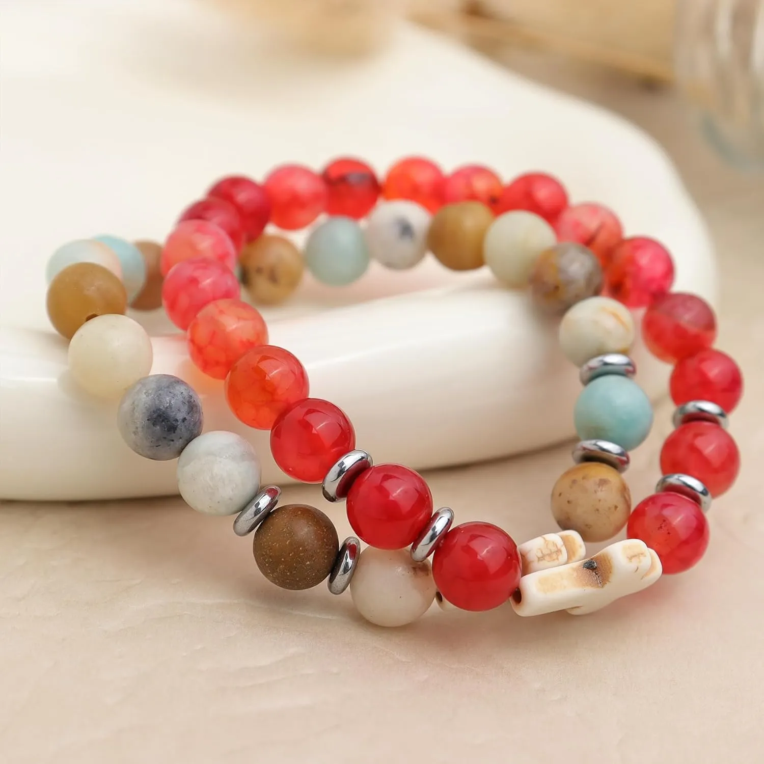 Cross Birthstone Gemstone Beaded Stretch Protection Bracelet for Man Woman, Handmade Healing Stone Chakra Beads Elastic Bracelets Accessories Fashion Jewelry Gift.