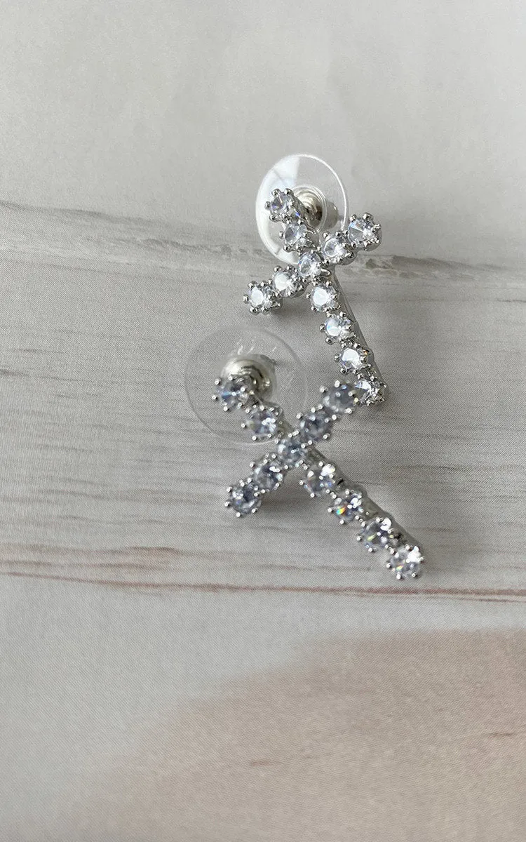 Cross Diamante Earrings
