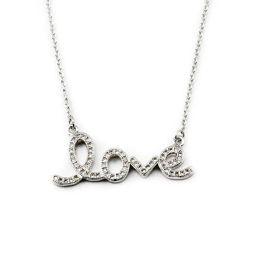 Crystal CZ Women Clavicle Love Letter Initial