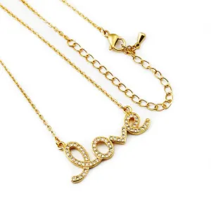 Crystal CZ Women Clavicle Love Letter Initial