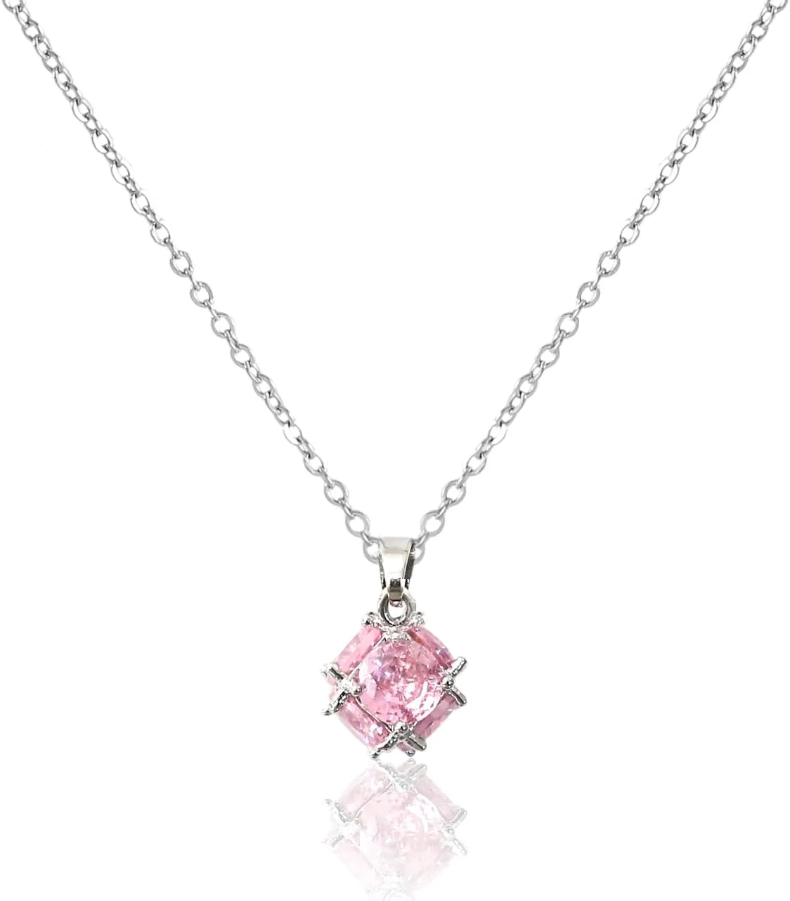Crystal Pendant Necklace for Women Crystal Solitaire Necklaces for Women Minimalist Trendy Jewelry Dainty Choker Necklace