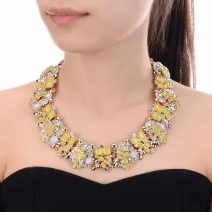 Crystal Rhinestone Statement Necklace, Vintage Chunky Chain Choker Collar Bib Statement Necklace Fashion Costume Jewelry Necklaces for Women