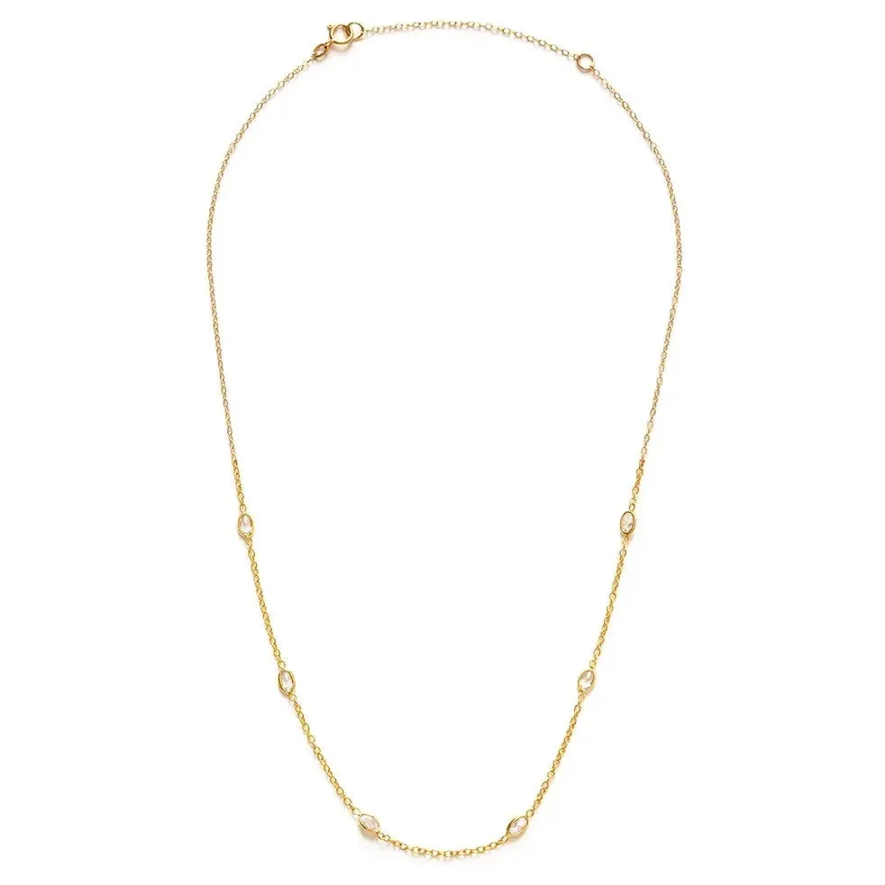 Crystal Station Chain Necklace