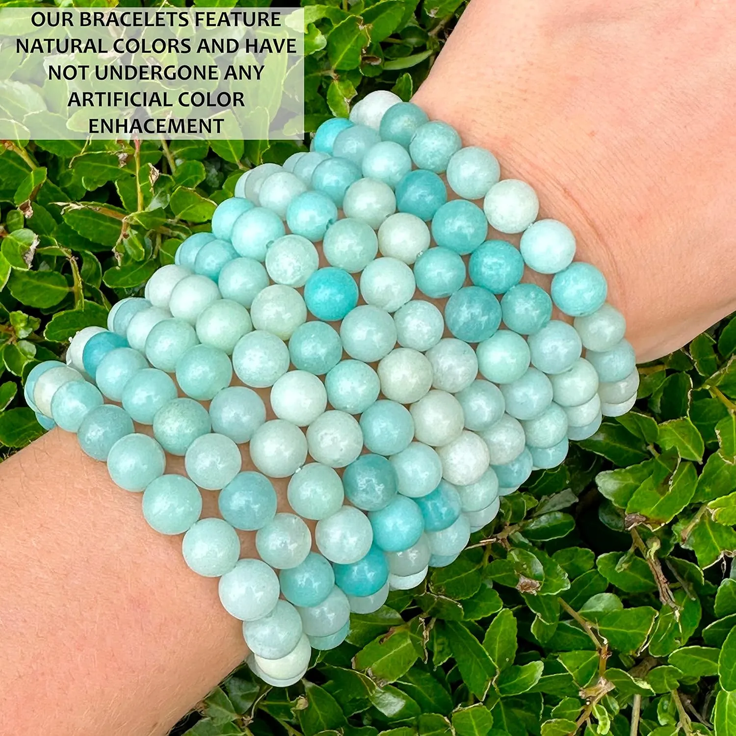 Crystal Stretch Stone Bracelet Real Crystal Gemstone 8mm Bracelet For Women Men Beaded Healing Natural Semi Precious Stone Bracelets for yoga Meditation Protection Bracelets Chakra