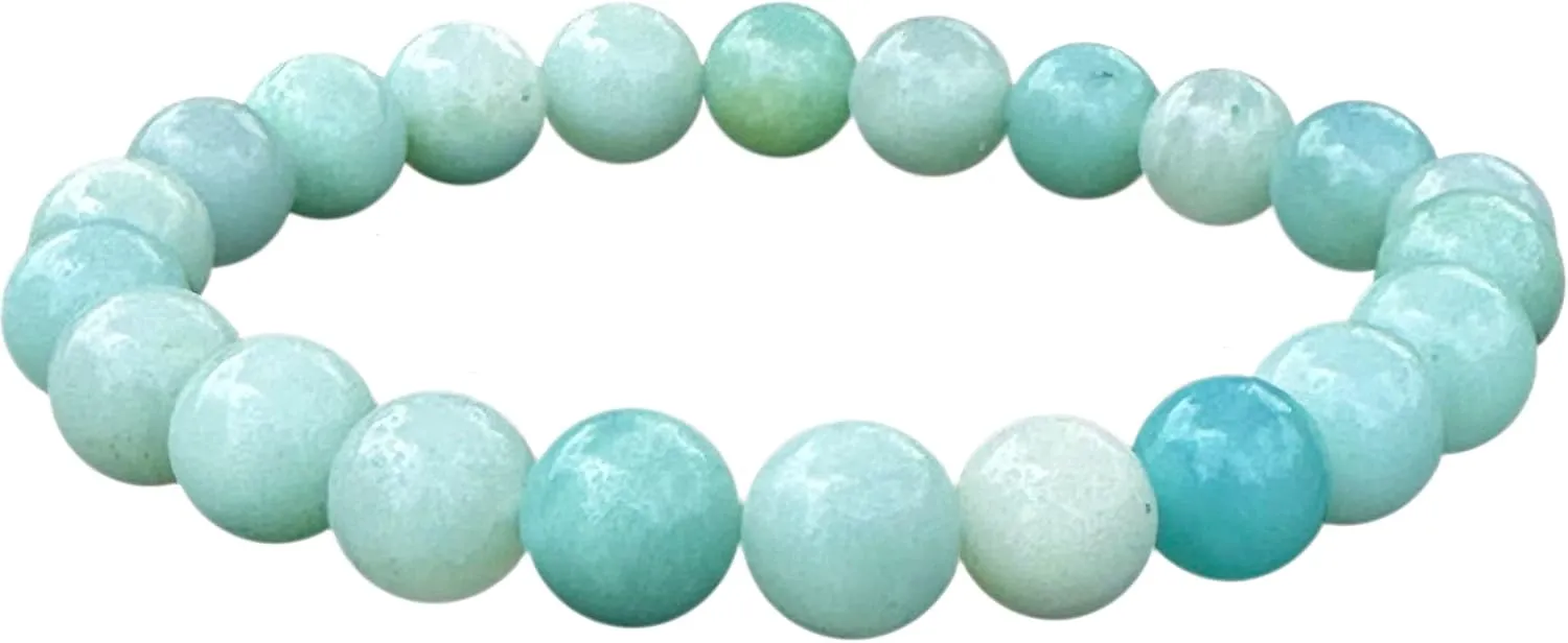 Crystal Stretch Stone Bracelet Real Crystal Gemstone 8mm Bracelet For Women Men Beaded Healing Natural Semi Precious Stone Bracelets for yoga Meditation Protection Bracelets Chakra