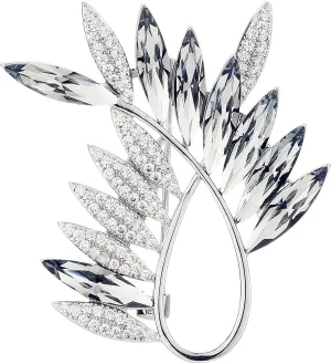 Crystals Brooch Blue Enchantress Platinum Plated Elegant Flowers Fashion Pin Gift for Women Girls for Clothing Bag Decor - Qiaofulicheerfully (Blue-50)