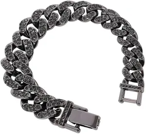 Cuban Link Chain Bracelet for Mens Alloy Diamond Cut 18mm 21mm Stainless Steel Chain Hip Hop Jewelry