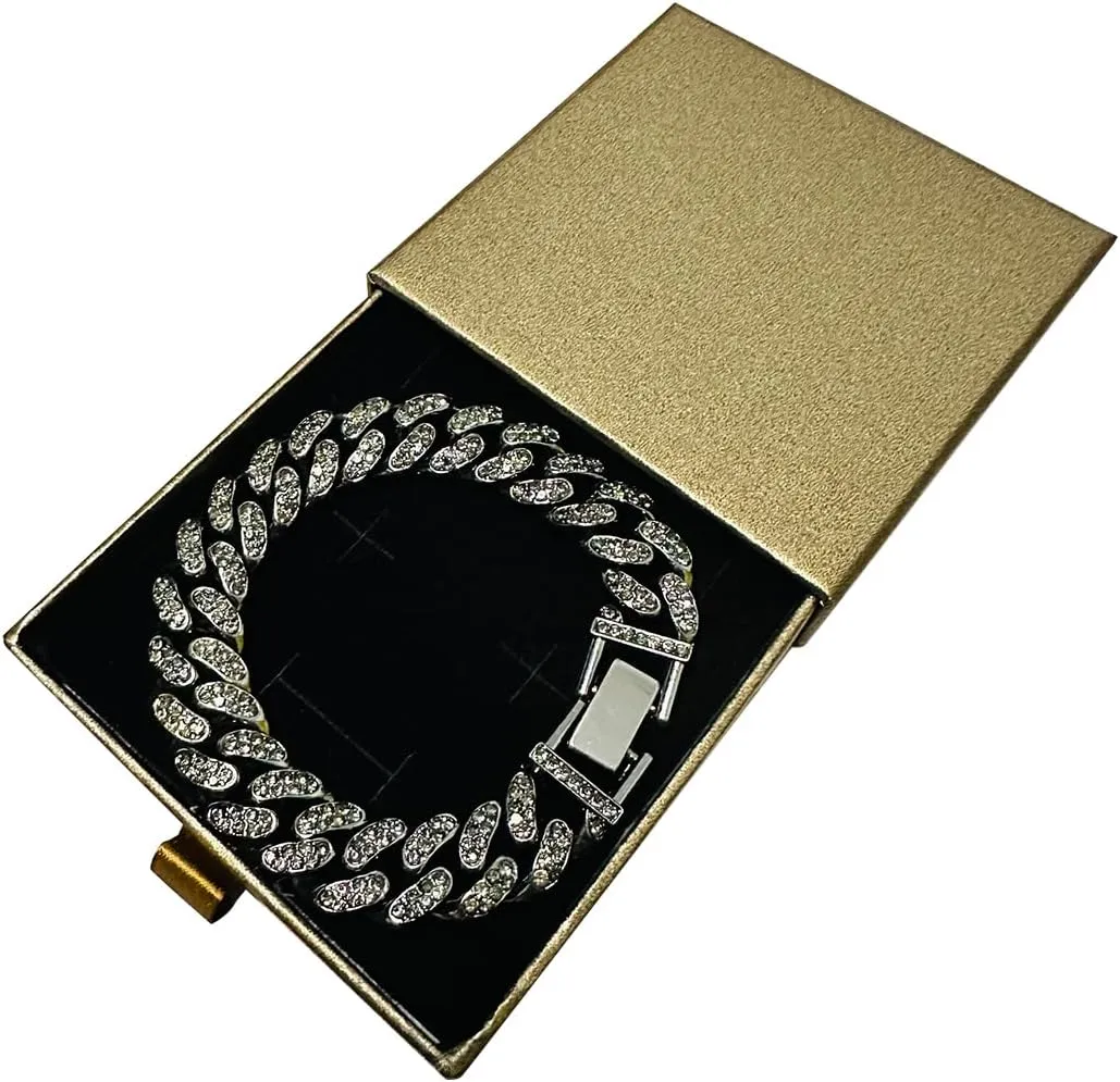 Cuban Link Chain Bracelet for Mens Alloy Diamond Cut 18mm 21mm Stainless Steel Chain Hip Hop Jewelry