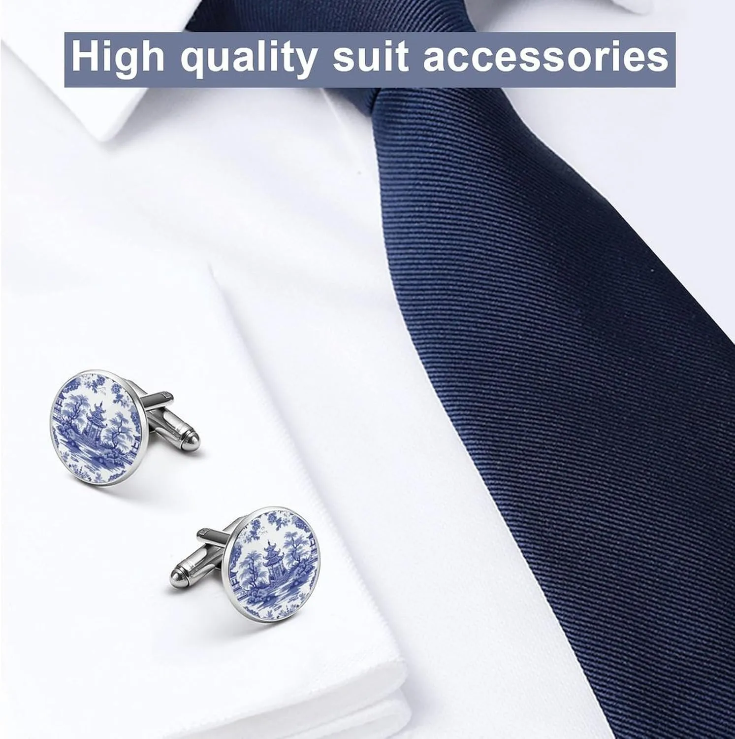 Cufflinks for Men Pink Cabbage Roses Romantic Aqua Mens Cufflinks Japanese Shirt Cuff Links Mens Maximalist Asian Chinese Tuxedo Shirt Studs Fits Business Wedding Party