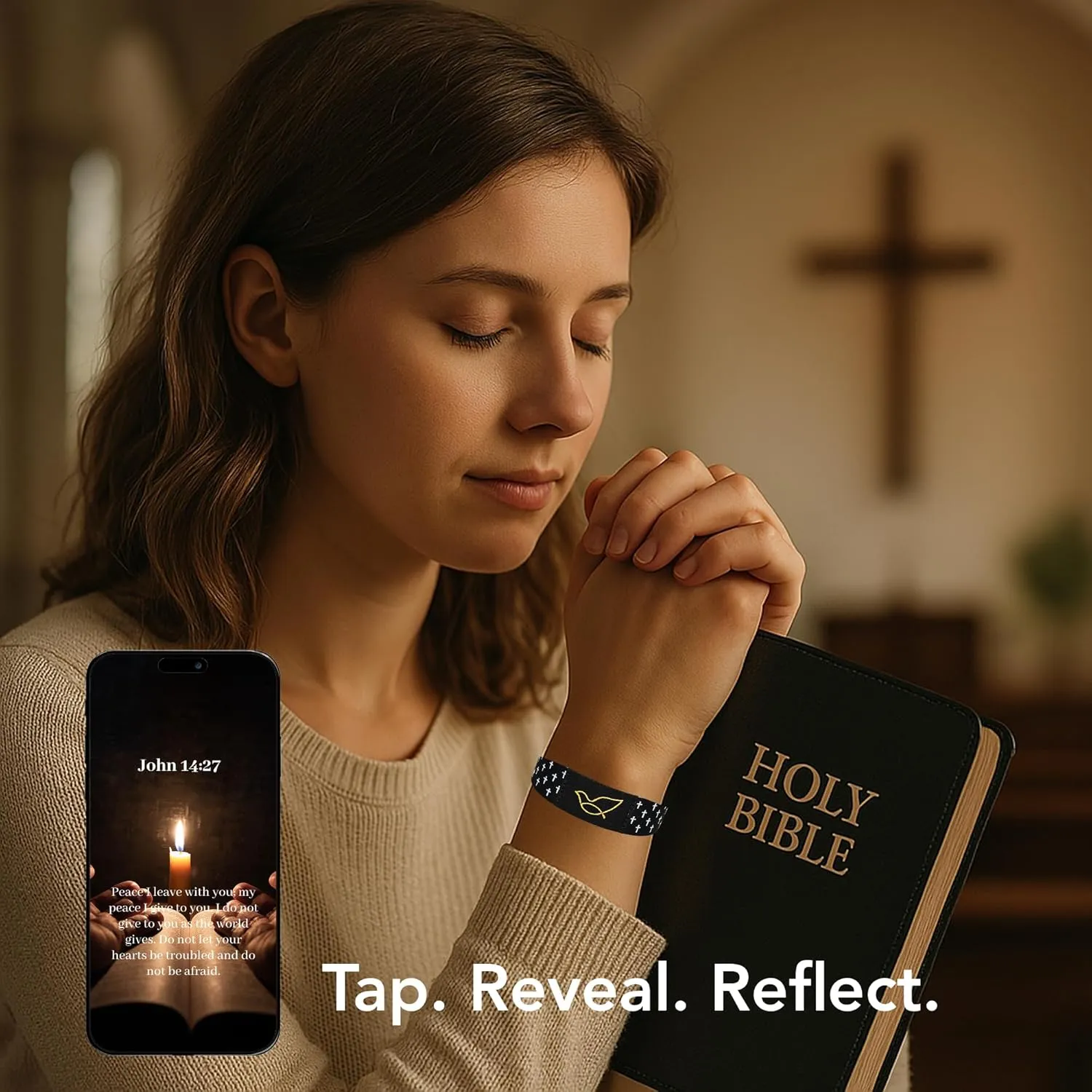 Daily Bible Verse Bracelet  Chritian Gift for Women & Men | Scan to Read 1000  Scriptures | Inspirational Bible Verse Bracelets