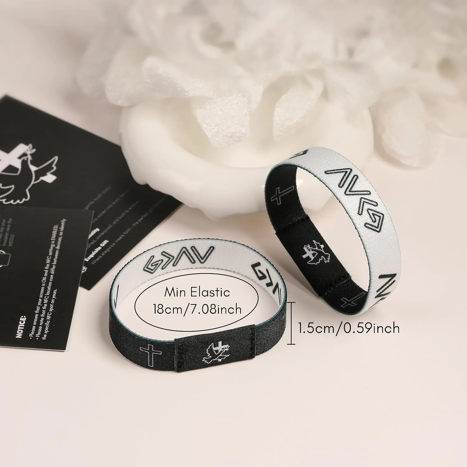 Daily Bible Verse Bracelets with NFC Christian Scripture Bracelet Jesus Faith Wristbands Religious Daily Devotional Inspirational Gifts for Men Women