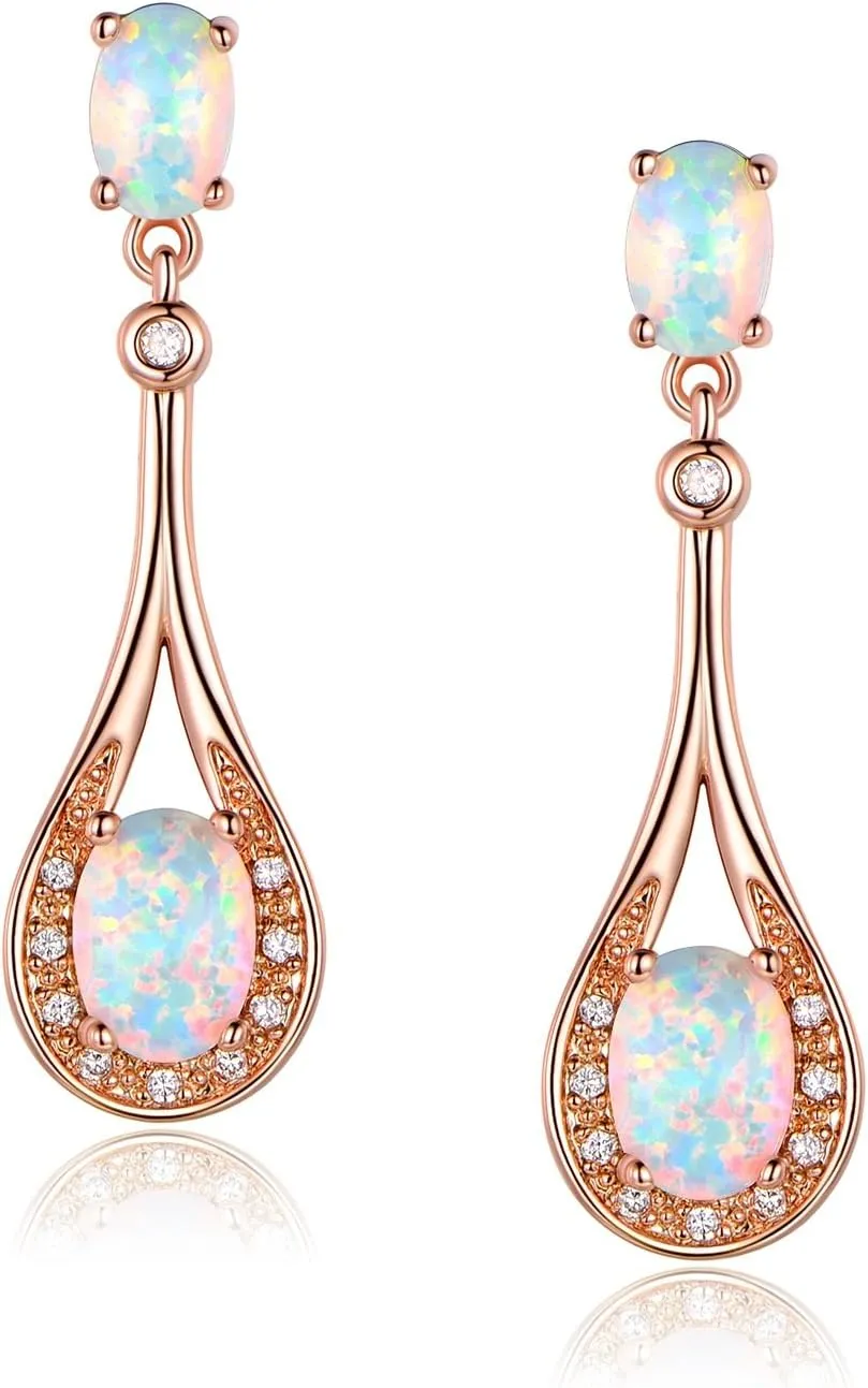 Dangle Earrings for Women Drop Earrings 18K White Gold/Rose Gold Plated Jewelry Hypoallergenic for Sensitive Ears