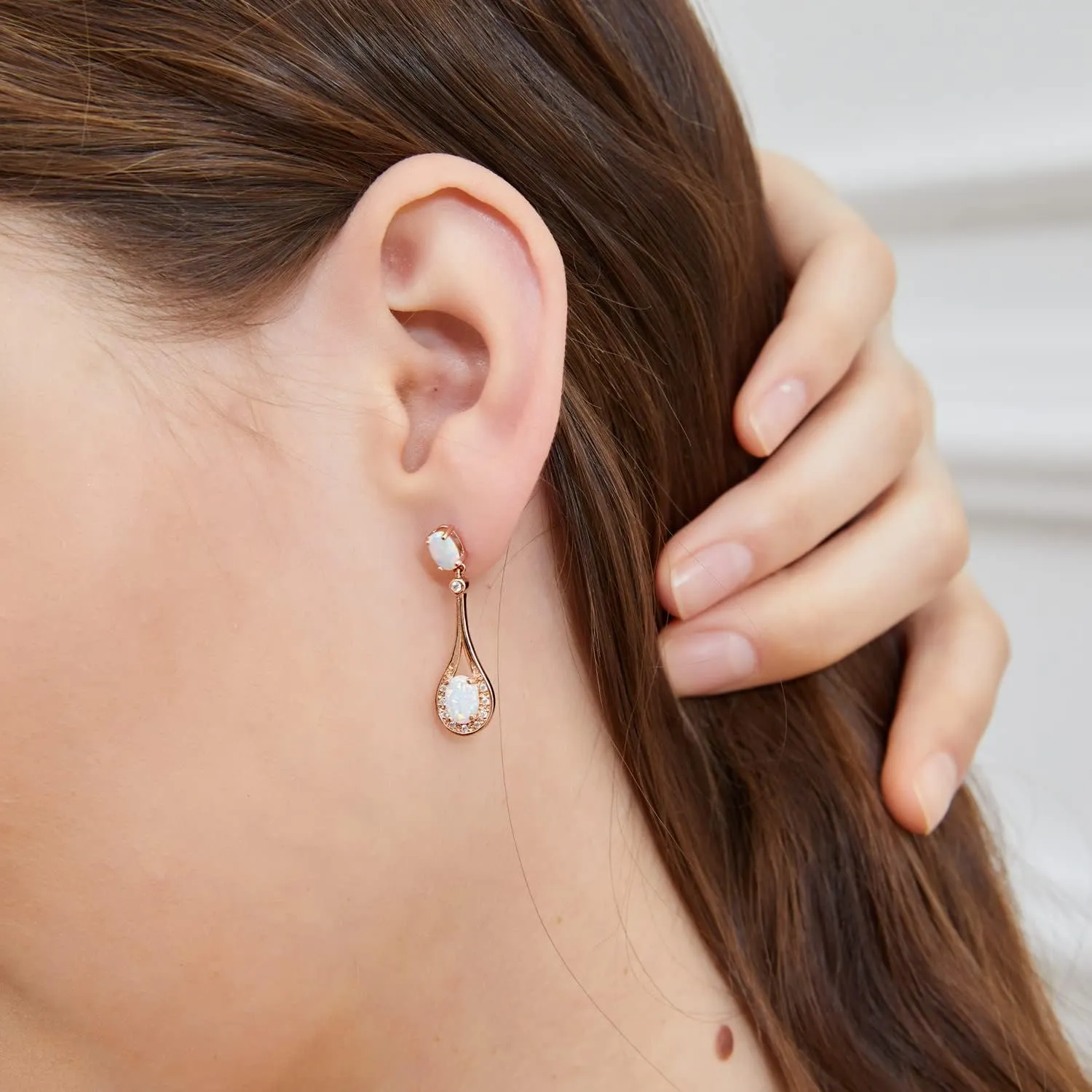 Dangle Earrings for Women Drop Earrings 18K White Gold/Rose Gold Plated Jewelry Hypoallergenic for Sensitive Ears
