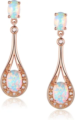 Dangle Earrings for Women Drop Earrings 18K White Gold/Rose Gold Plated Jewelry Hypoallergenic for Sensitive Ears
