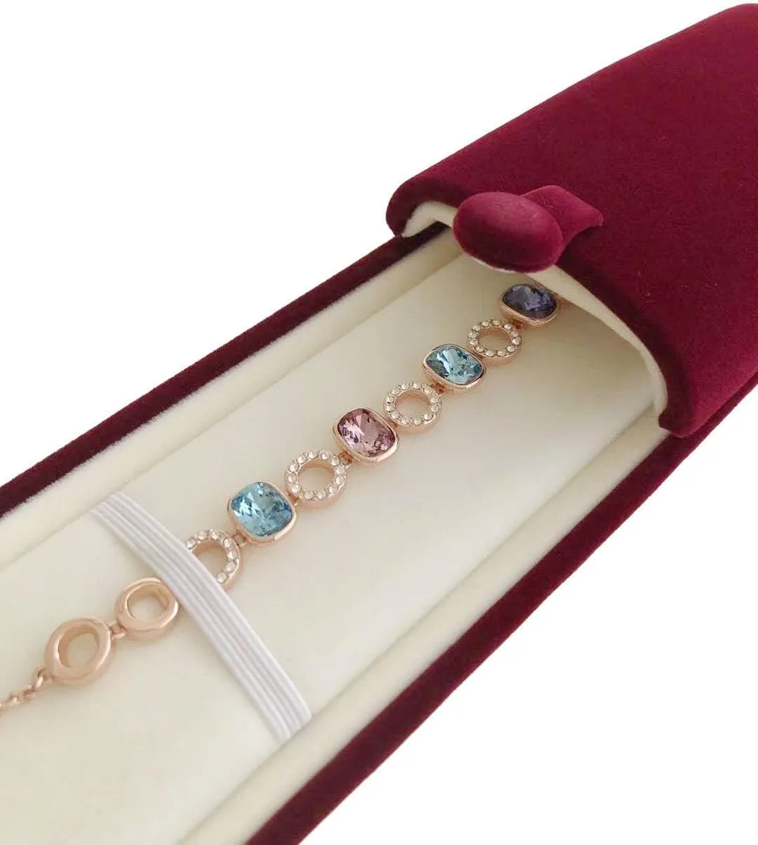 Dark Red Maroon Premium Quality Velvet Jewelry Present Box Case Chain Bracelet Necklace Wedding Birthday Present Packaging