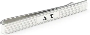 Delta Upsilon Tie Clip with Black Enameled Greek Letters Fraternity, Greek Mens Jewelry Tie Bar