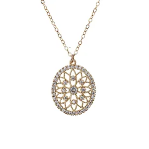Designed By Stacey Handmade Filigree Pendant Necklace, 14KT Gold-Filled Chain, Dainty Fashion Jewelry, Elegant Gifts for Women, Mother's Day, Birthday, Anniversary, 16" to 18" Adjustable Length