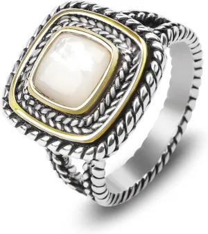 Designer Inspired Two Tone Statement Rings for Women 18K Gold Plated Fashion Brand Engagement Wedding Ring