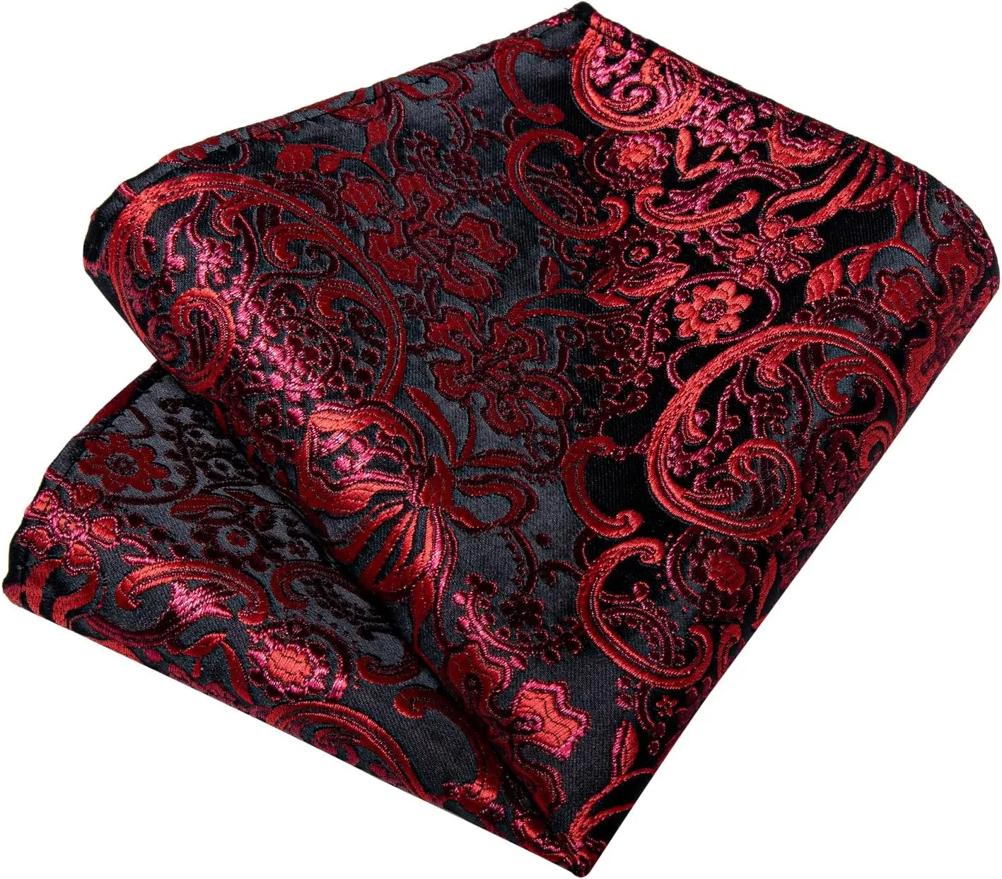 DiBanGu Silk Ties for Men Woven Paisley Plaid Striped Necktie and Tie Clip Handkerchief Cufflinks Set for Party Wedding