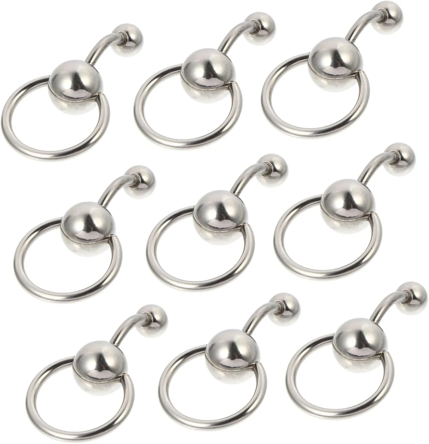 Didiseaon 10pcs Set Fashion Belly Button Ring Navel Piercing Jewelry Dangling Silver Belly Button Ring