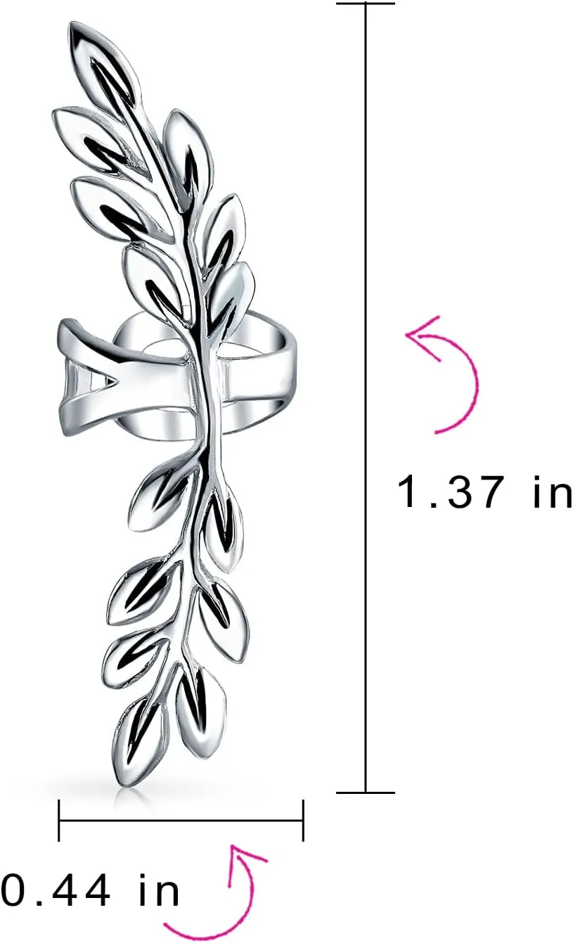 Double Nature Leaf Feather Arrow Butterfly Dragonfly Firefly Cartilage Clip Wrap Wire Ear Cuffs Earrings Helix Western Jewelry For Women Teens Men Non Pierced Ear Oxidized .925 Sterling Silver