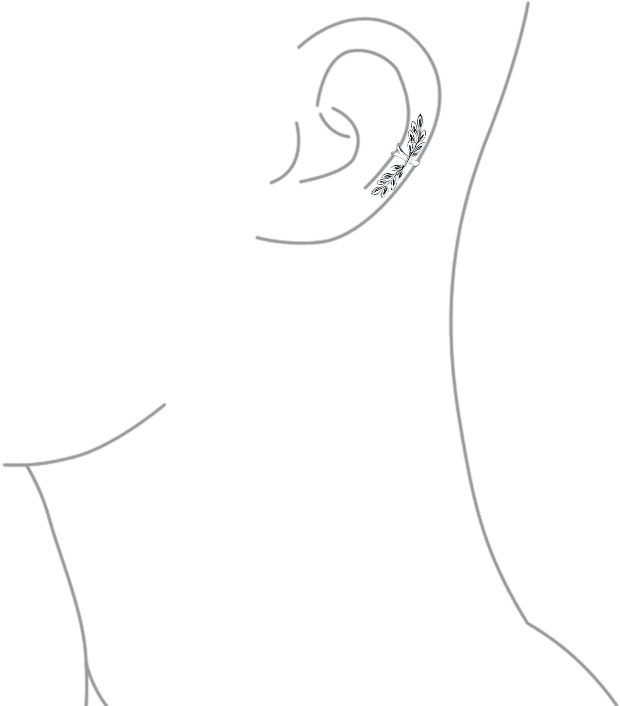 Double Nature Leaf Feather Arrow Butterfly Dragonfly Firefly Cartilage Clip Wrap Wire Ear Cuffs Earrings Helix Western Jewelry For Women Teens Men Non Pierced Ear Oxidized .925 Sterling Silver