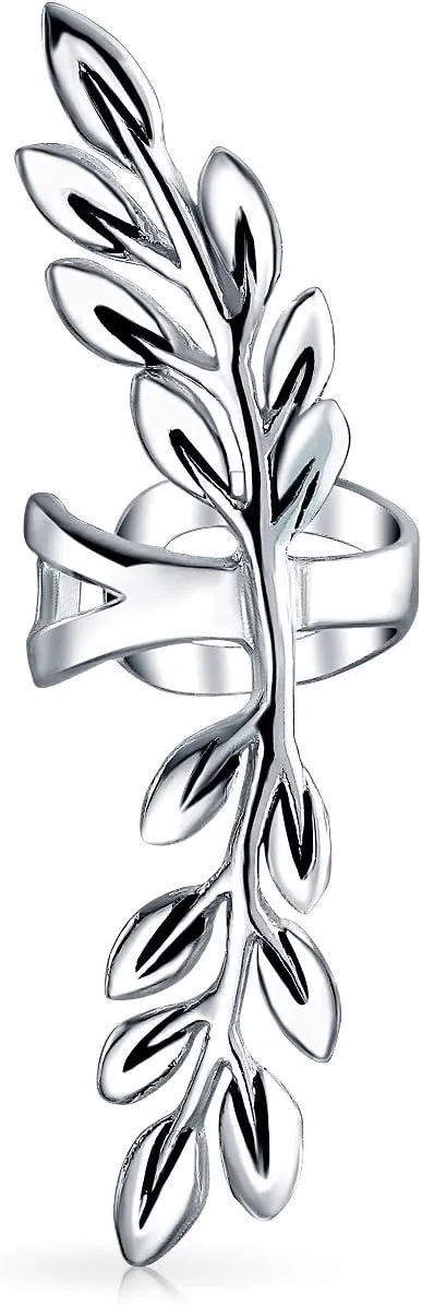 Double Nature Leaf Feather Arrow Butterfly Dragonfly Firefly Cartilage Clip Wrap Wire Ear Cuffs Earrings Helix Western Jewelry For Women Teens Men Non Pierced Ear Oxidized .925 Sterling Silver