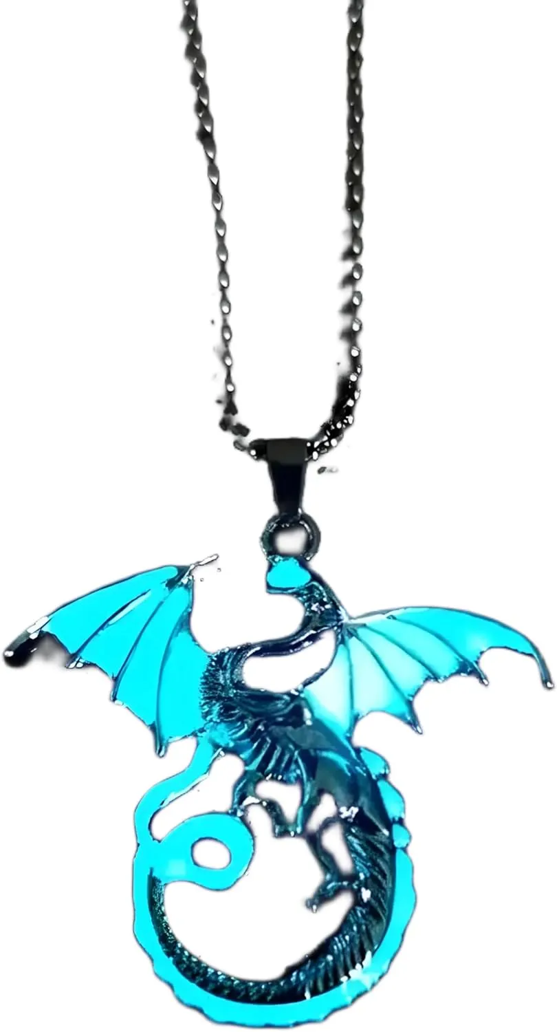 Dragon Jewelry Pendant Necklace Glow In The Dark Animal Fluorescence Necklaces for Men Women Jewellery-A09