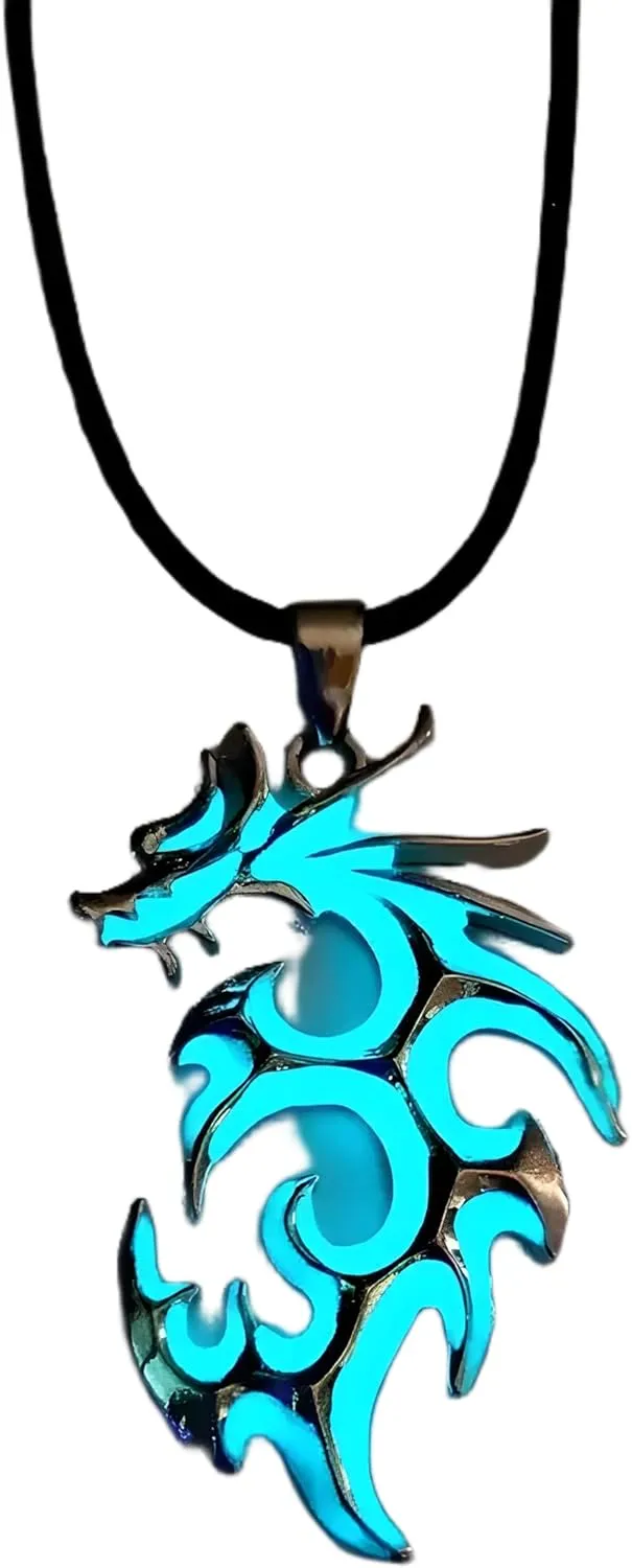 Dragon Jewelry Pendant Necklace Glow In The Dark Animal Fluorescence Necklaces for Men Women Jewellery-A09