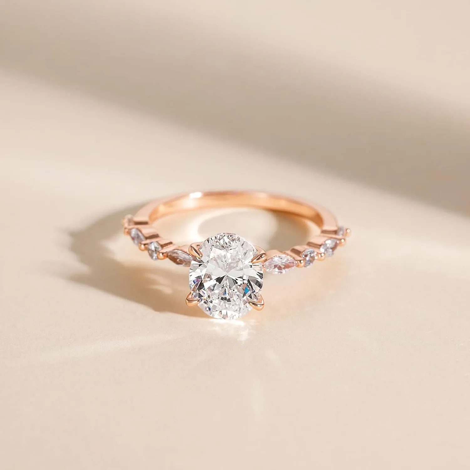 EAMTI 1.5 Carats 925 Sterling Silver Ring Oval Cut Cubic Zirconia Engagement Solitaire Halo Promise Ring for Women Size 3-13