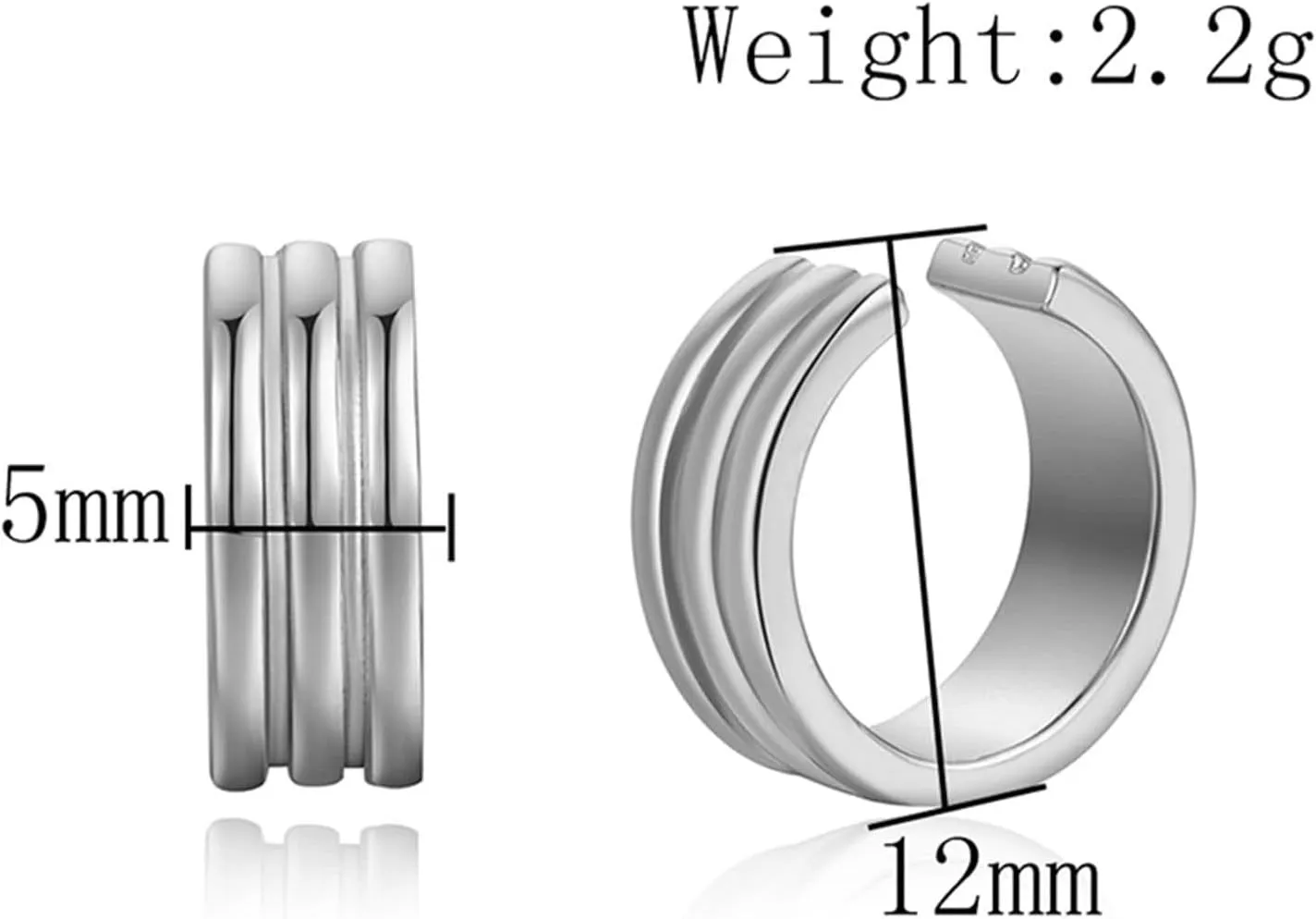 Ear Cuff Earrings for Women, Jewel Cartilage Earrings High Polished Circle Accessories Tragus for Prom Birthday