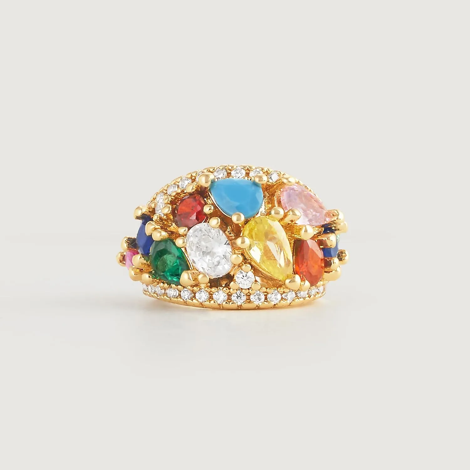 Ear Cuff Earrings for Women Trendy 14K Gold Plated Cubic Zirconia Multi-Colored Sparkle Huggie Ear Cuffs Non Piercing | Clip On Cartilage | Single