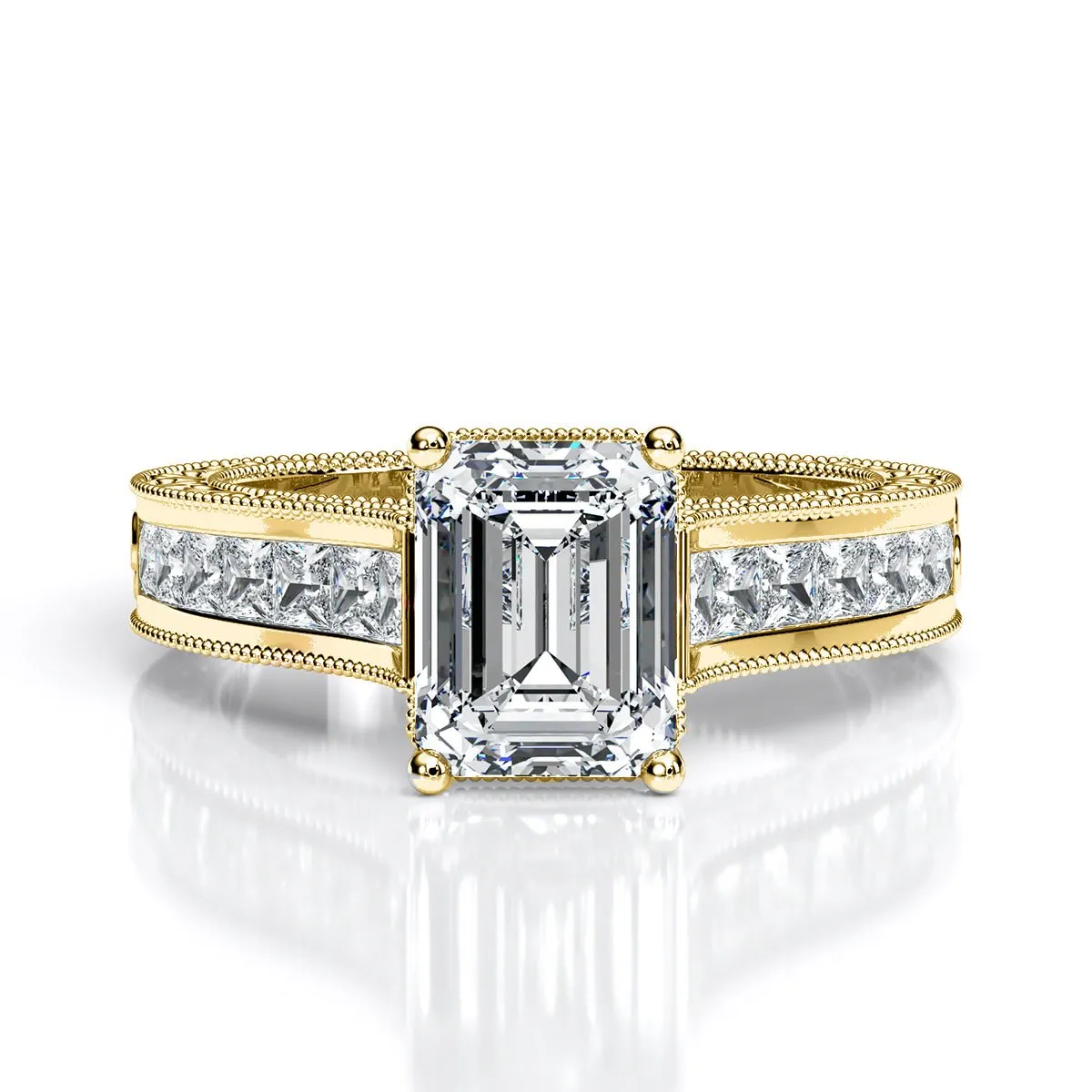 Edelweiss - Emerald Moissanite Engagement Ring