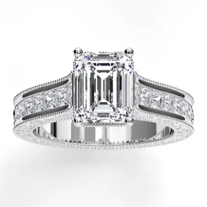 Edelweiss - Emerald Moissanite Engagement Ring