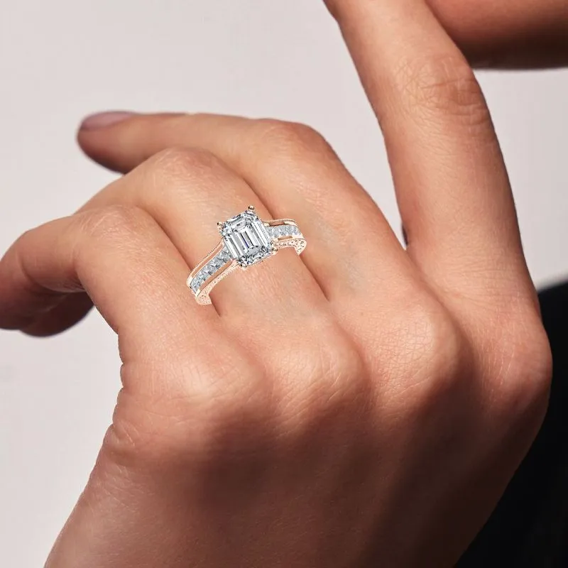 Edelweiss - Emerald Moissanite Engagement Ring
