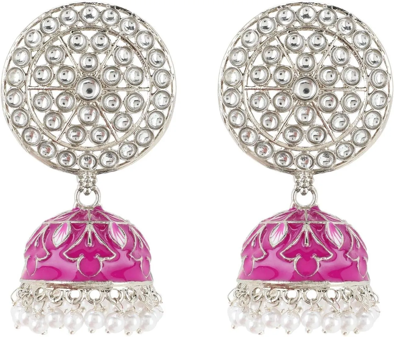 Efulgenz Indian Earrings for Women Indian Jewelry Bollywood Antique Crystal Kundan Jhumki Jhumka Earrings for Women